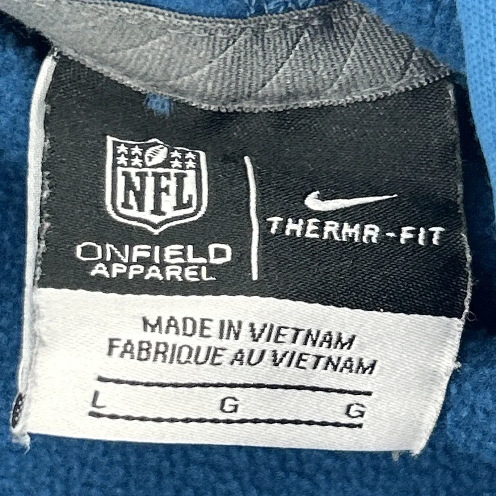 Miami Dolphins Sweatshirt Mens L Marine Blue Nike On Field Therma-Fit Hoodie NFL